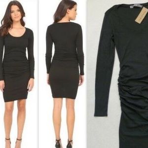 MICHAEL STARS Size L Black Shine Long Sleeve Dress